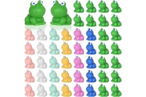 Tindobewan 50 PCS Tiny Frog Mini Resin Frogs Miniature Plastic Frog Figures for Craft, Garden Decor, Home Decorations(Multi Colors)