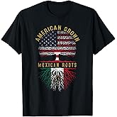 Distressed Tree USA Flag American Grown Mexican Roots T-Shirt