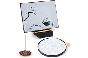 ‎AMAZINGSPARK 5 Pack Mindfulness Gift Set with Buddha Water Painting Board Zen Sand Garden Lotus Incense Burner Holder Kit Christmas Art Unique Creative Gifts for Women Meditation Relaxation Creativity Healing