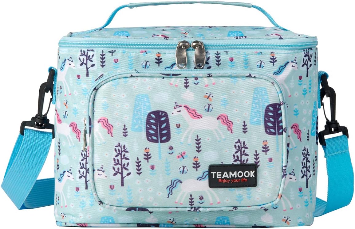 TEAMOOK Leakproof Lunch Bag Insulated Lunch Box Picnic Bags Waterproof Lunch Cooler Bag Meal Prep Bag Cool Bag for Lunch 8L (Unicorn)