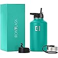 Iron Flask Sports Water Bottle - 64 Oz, 3 Lids (Straw Lid), Stainless Steel, Vacuum Insulated, Hot Cold, Modern Double Walled, Simple Thermo Mug, Aquamarine