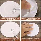 sourcing map 2pcs Pipe Wall Covers 51mm/2" ID Silver ABS Self-Adhesive Hole view 5