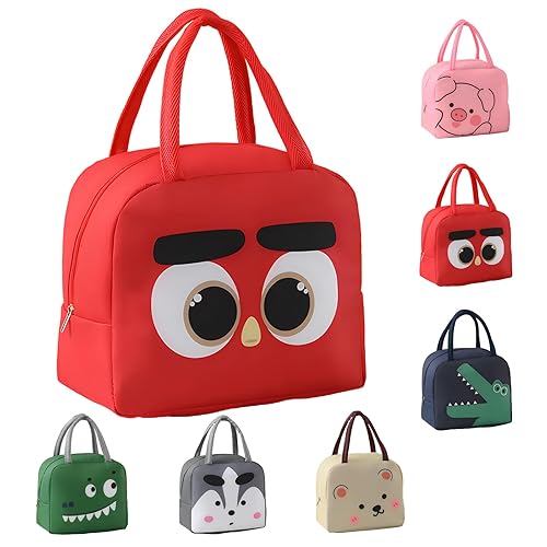 JYJLLM Stylish Women's Work Lunch Bag with Insulated Cooling Technology - Perfect for Adults, Kids, Reusable Cartoon Insulated Lunchbag,Small Foldable Waterproof Lunch Bags for (Red Bird)