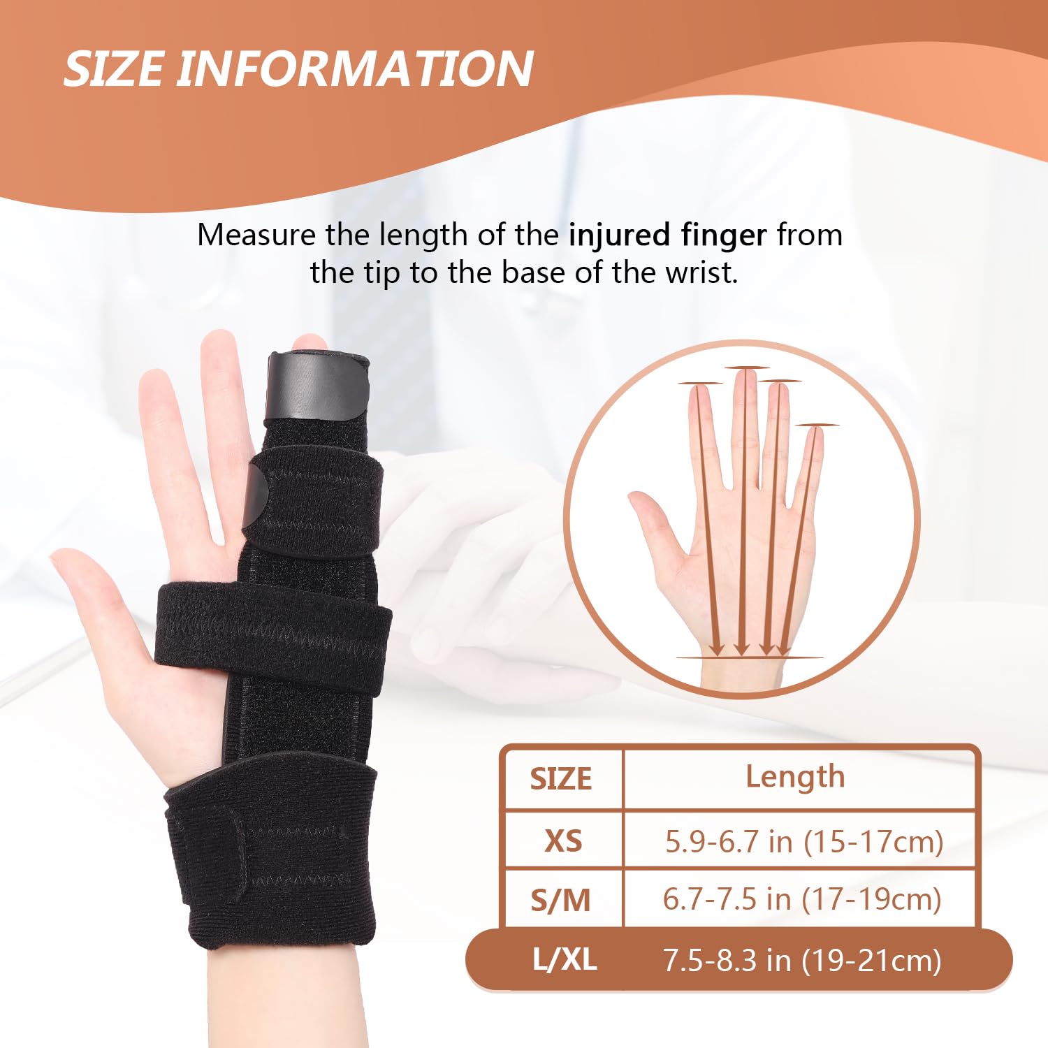 Scurnhau Trigger Finger Splint Finger Brace for 2 Fingers Reversible Finger Splints for Mallet Finger Broken Finger Arthritis Metacarpal Fracture Hand Brace with Finger Support Joints Immobilizer-L/XL