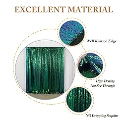 ShinyBeauty Iridescent Green Sequin Backdrop