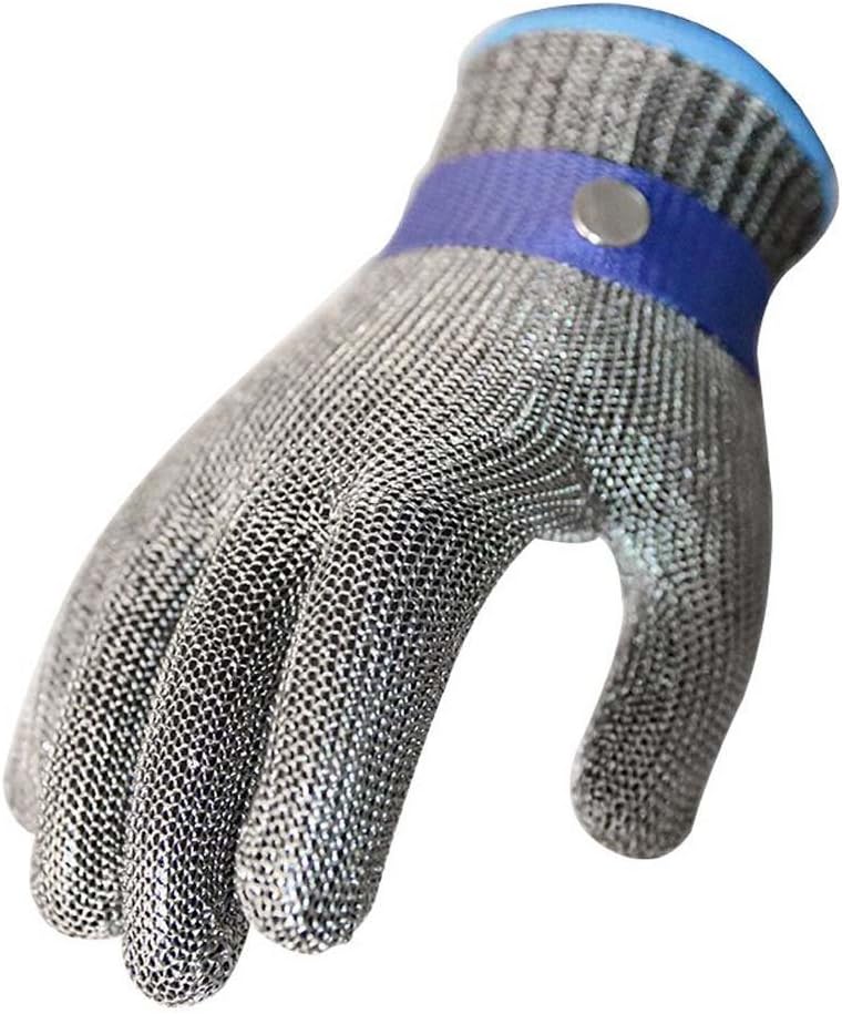 duojin Safety Cut Proof Stab Resistant Stainless Steel Metal Mesh Butcher Work Glove M, White