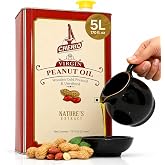 Chekko Cold Pressed Peanut Oil 5L (169 Fl Oz) | Non-GMO Natural Cooking Oil | 100% Pure Wood Pressed Groundnut Oil | Unrefined Peanut Oil for Deep Frying, Roasting &amp; Everyday Cooking
