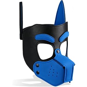 QUYUWOWO Neoprene Puppy Dog Mask with Removable Muzzle Animal Mask for Halloween Masquerade Party