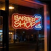 Neonawall Business Neon Sign Light Up Letters Led Sign for Wall Decor Door Signs Led Decorative Night Signs Decorations for Signboard Display Billboard Grand Opening Gift 16Inch (Barber Shop)