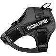 voopet Service Dog Harness, Emotional Support Pet Vest Harness, Reflective Breathable & Adjustable No Pull ESA Harness for Small Medium Large Dogs (with 4 PCS Removeable Tags),XX Small (Pack of 1)