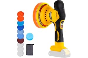 ALRIGON Buffer Polisher Compatible with Dewalt 20V Battery, Cordless 6 Inch Orbital Buffer, Brushless Motor Car Buffer for Boat, Car Polishing and Waxing (Tool Only, NO Battery )