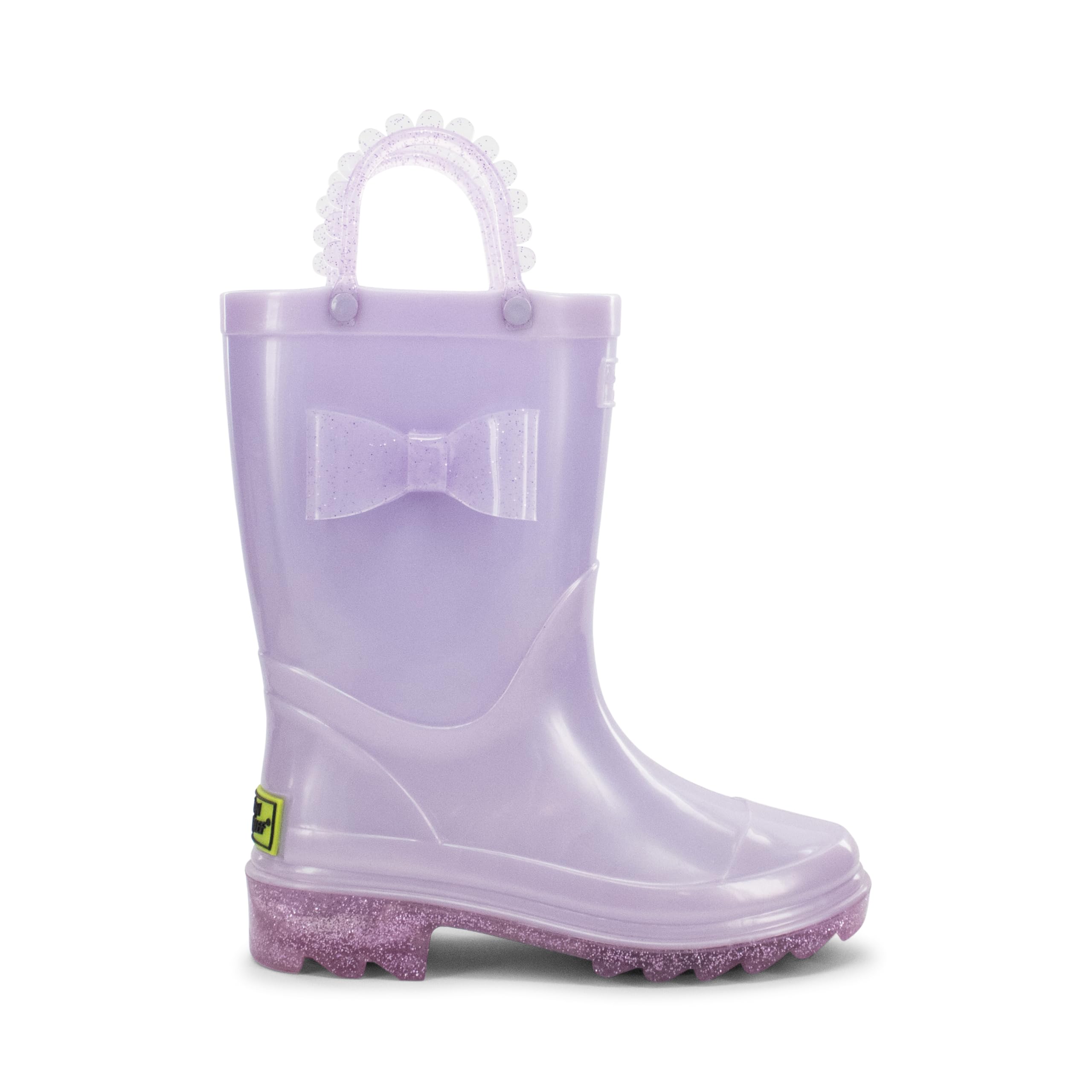 Western Chief Kids Waterproof Light Up Rain Boots With Handles for Easy On and Off for Boys and Girls, Pearlized Lavender, 10 Image