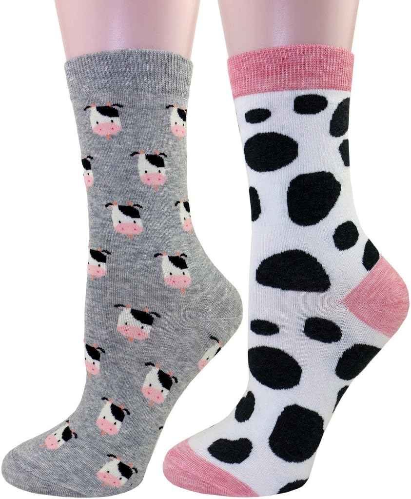 CarahereWomen Girl Cute Cartoon Animal Pattern Socks Novelty Fun Cotton Crew Socks