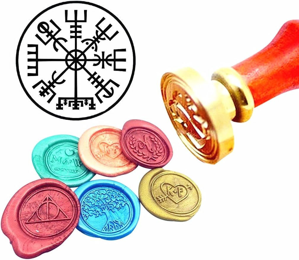 Amazon Co Jp Kooer バイキング ルーン ベジビシャル ワックスシールスタンプ カスタムバイキング ルーン シーリングワックススタンプ Vegvisir ワックススタンプ カスタムウェディング招待状 文房具 オフィス用品