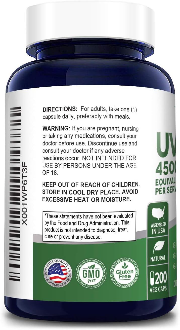 Uva Ursi 4500mg 200 Vegetarian caps (Non-GMO & Gluten Free) Bearberry - Supports Urinary Tract Health, UTI Relief: Health & Personal Care