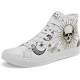 Womens Mens Vintage Floral High Top Canvas Sneakers Dark Style Cottagecore Lace-Up Casual Shoes Fashion Streetwear Sneakers