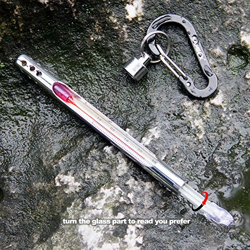 SAMSFX Fly Fishing Thermometer Stream Streamside 20-120 Fahrenheit/Celsius Pencil type Anglers Vest Pack Tool Gear Assortment Accessories