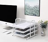 EasyPAG 3 Tier A4 Mesh In Tray Desk Tidy File Holder White view 5