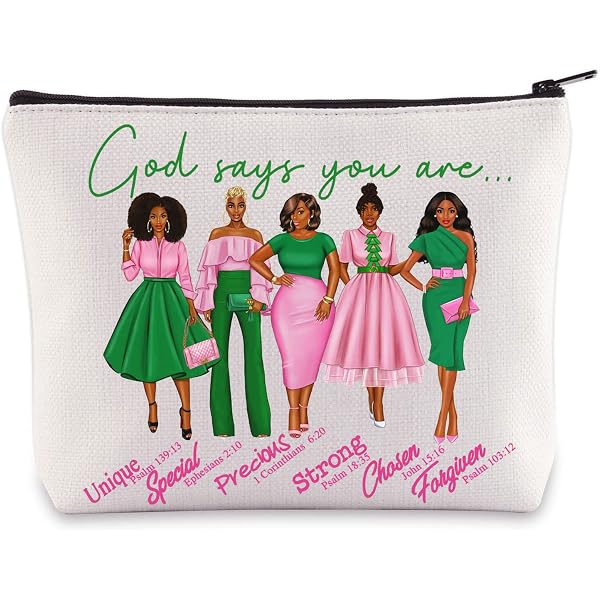 WZMPA Sorority ZPB Make-up Tasche – Finer Women Geschenk, 23x17 Cm, Wasserdicht, 3D-Druck
