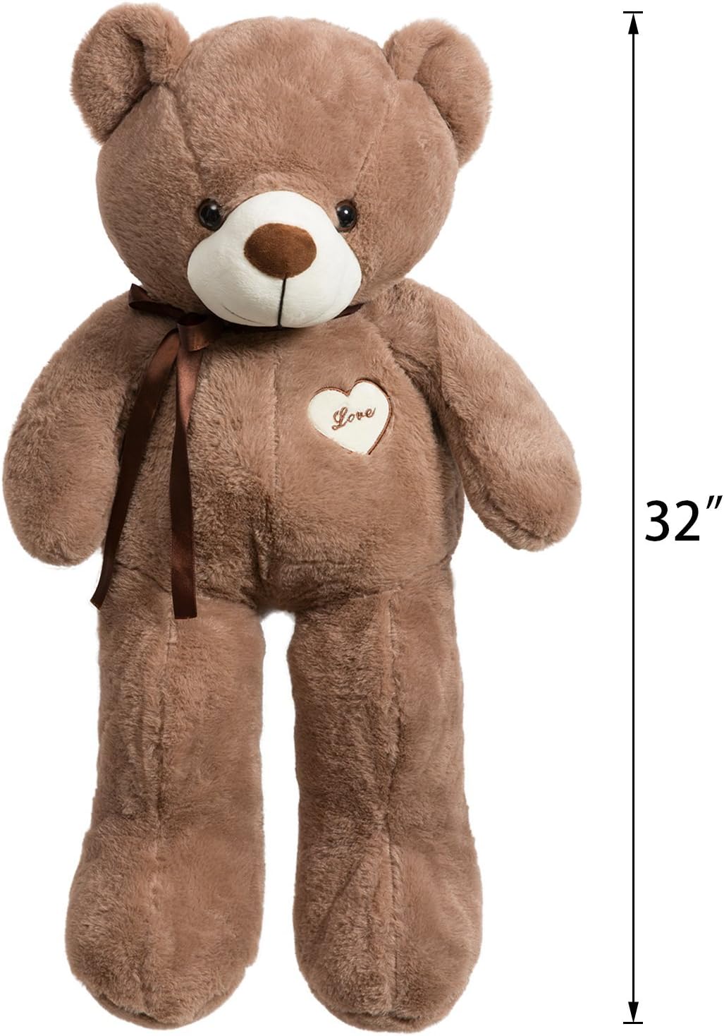 iBonny Teddy Bear Stuffed Animals Super Soft and Sweet Love Plush Bear Toy 32" Chocolate: Toys & Games