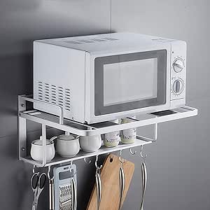 Soporte de microondas espacio estante de aluminio para horno de