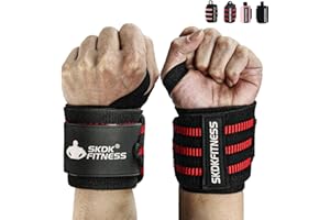 SKDK Wrist Wraps- Wrist Straps for Weightlifting with Thumb Loop,12"18"21"Professional Wrist Straps for Wrist Support,Powerlifting,Strength Training,Bodybuilding,Men & Women(Pair)