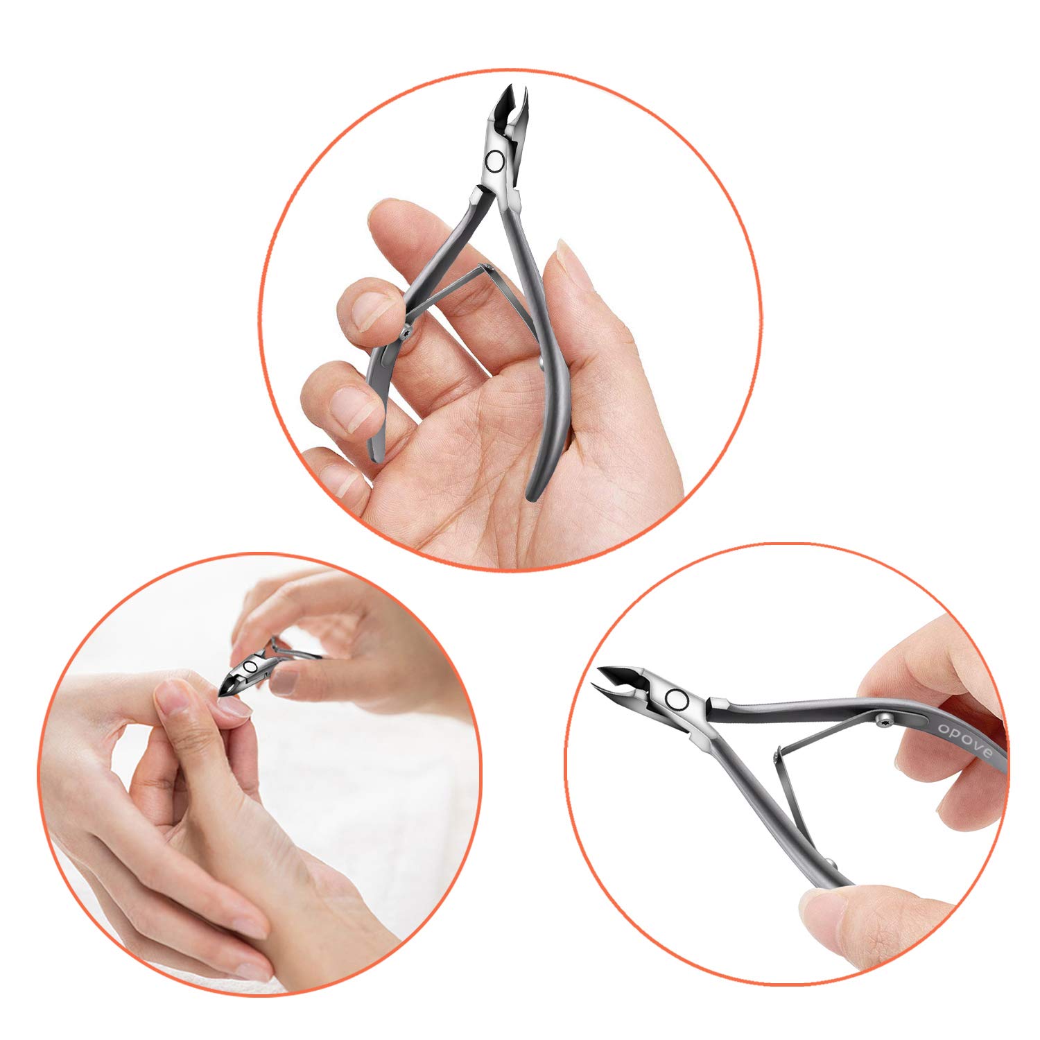 Cuticle Nippers Salon Grade for Manicurist Extremely Sharp Effortless Cuticle Trimmer Precise Clippers Pedicure Manicure Nail Care Tool, opove X7 mini, Space Gray: Beauty