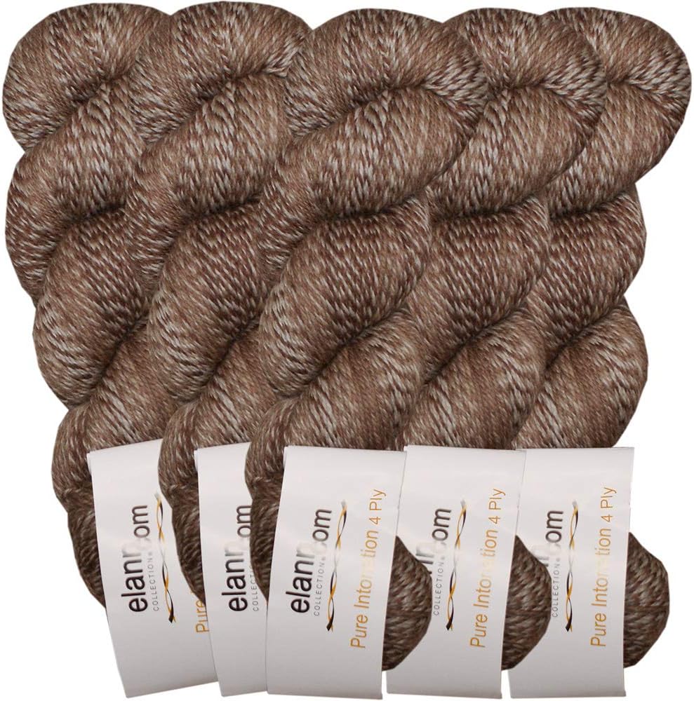 elann Pure Intonation 4 Ply Yarn | 5 Ball Bag | 701 Mocha Madness