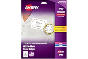 Flexible Adhesive Name Badge Labels,120/PK