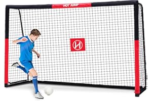 HOTJUMP Soccer Goal for Backyard,6x4/8x5/10x6.5/12x6.5ft Metal Soccer, Soccer Goal for Kids 8-12, Soccer net with Zipper Design, Easy Assemble, Weatherproof Foam Padded Goal Post, Adults