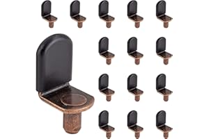 Kemcatui 1/4" L-Shaped Shelf Support Pegs, Bronze Shelf Pins with Rubber Sleeve, Shelf Bracket Pegs-Pack of 30