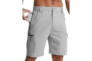 APTRO Men's Cargo Shorts with Multi Zipper Pockets Lightweight Quick Dry Golf Hiking Shorts for Men 9" Inseam