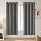 Deconovo 84 Inch Blackout Curtains Grey 2 Panels Thermal Insulated Privacy 46x84 view 3