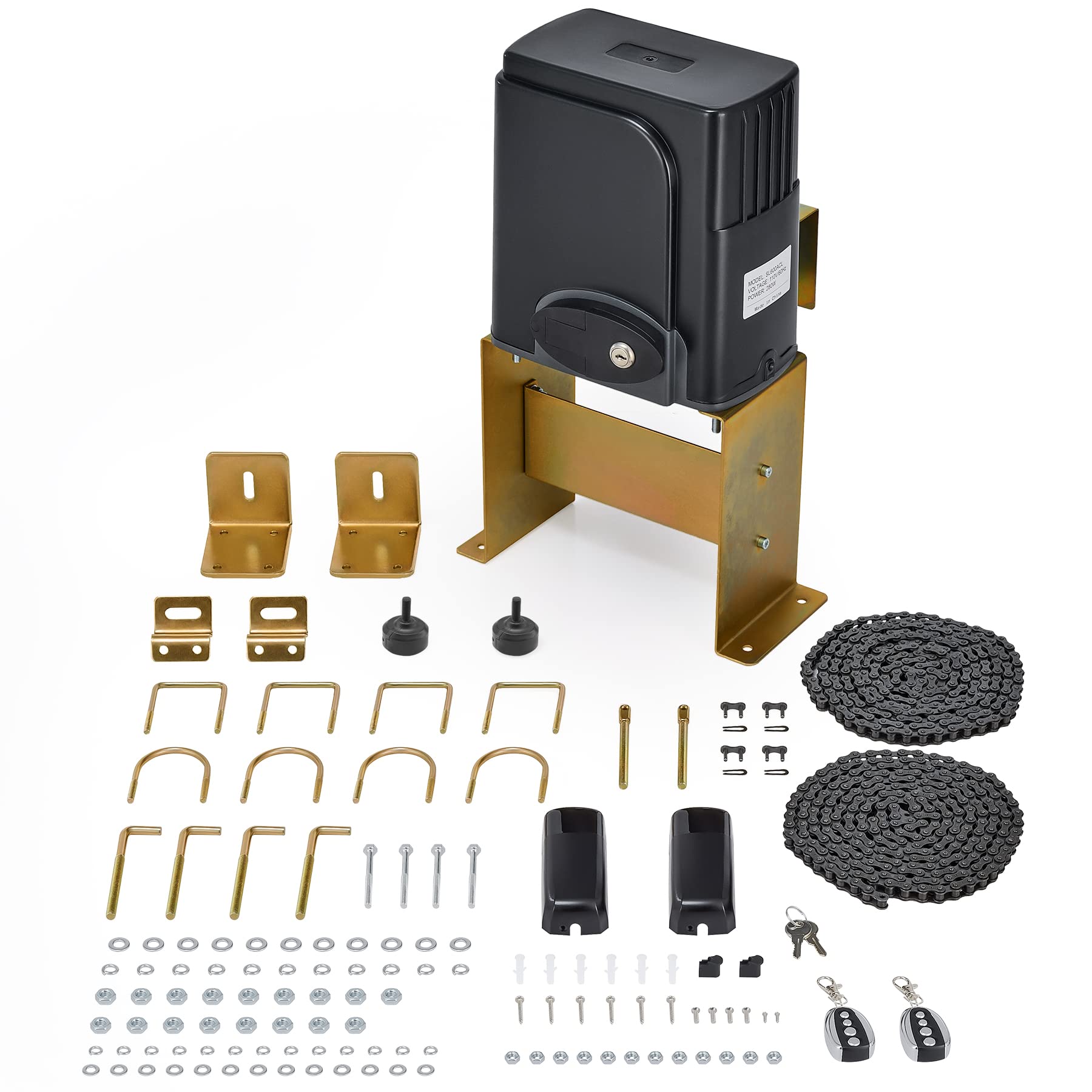 Photo 1 of CO-Z CG1401 Upgraded Sliding Gate Opener with Alarm System, 1400lb Automatic Opener for Gates with Wireless Sensor, Chain Drive Electric Slide Gate Motor with Remote Control