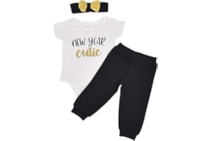 UNIQUE BABY Baby Girls 3pc Outfit Set Short Sleeve Bodysuit with Pants and Headband