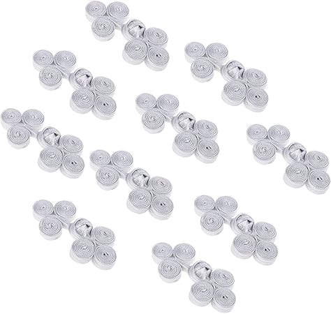 Amazon Abbraccia 10セットチャイニーズノットフロッグボタン三輪チョンサムタンスーツアクセサリー 銀 ボタン 通販