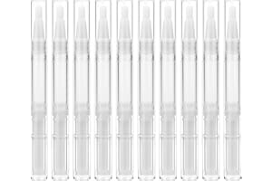 SOKOSEY 10 Pieces 3ml Transparent Twist Pens, Cuticle Oil Pen Empty Nail Oil Pen with Brush Tip Cosmetic Lip Gloss Container Applicators Eyelash Growth Liquid Tube with 1 Pack 3ml Transfer Pipettes
