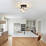 Rayofly 3-Light Modern Crystal Chandeliers Black Semi Flush Ceiling Light view 9
