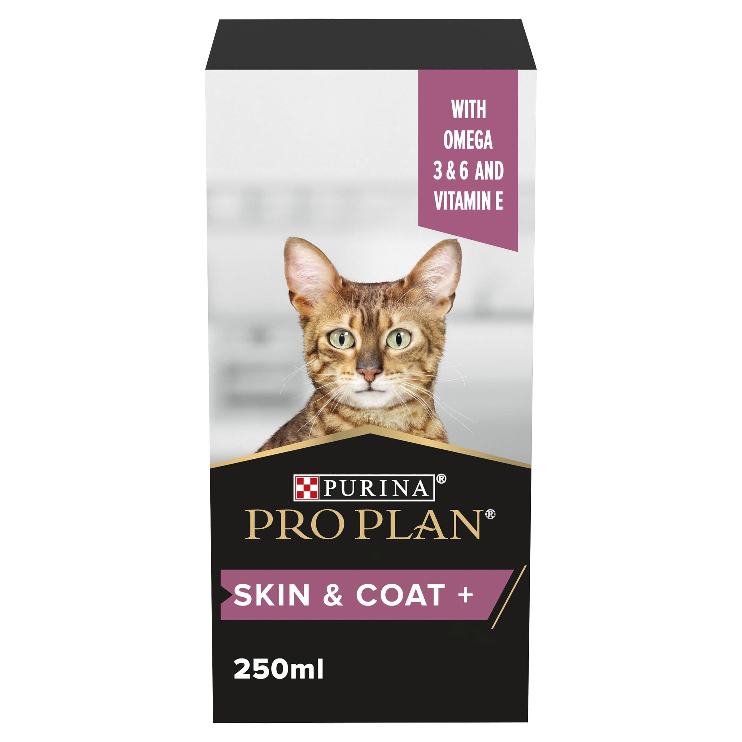 Pro Plan Cat Skin and Coat Supplement | Skin health support, lustrous coat | with salmon oil, linseed oil, omega 3, omega 6, vitamin E | Adult and Senior cats | Oil 250 ml​ (12505869)