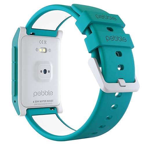 Pebble Heart Rate Smart Watch- Aqua/White in Oman Whizz
