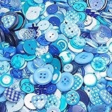 Chenkou Craft Random 100pcs Blue Plastic Buttons