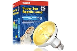 TEKIZOO UVA UVB Sun Lamp High Intensity Self-Ballasted Heat Basking Lamp/Light/Bulb for Reptile and Amphibian (125W)