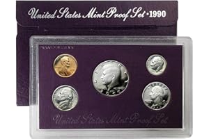 UNITED STATES MINT 1990 S Proof Set 5 Coin Set OGP Original Government Proof