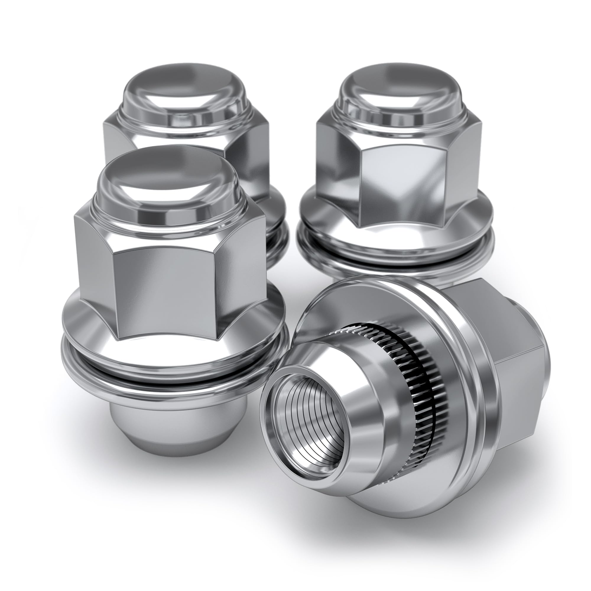 White Knight M12x1.50 Chrome Factory Style Lug Nuts