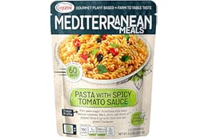 HEYDAY GOURMET Mediterranean, Ready to Eat Pasta with Spicy Tomato Sauce, Plant Based, Vegan, No Preservatives, No Colorants, No Artificial Flavors, 8.8 Oz (Pack of 1)