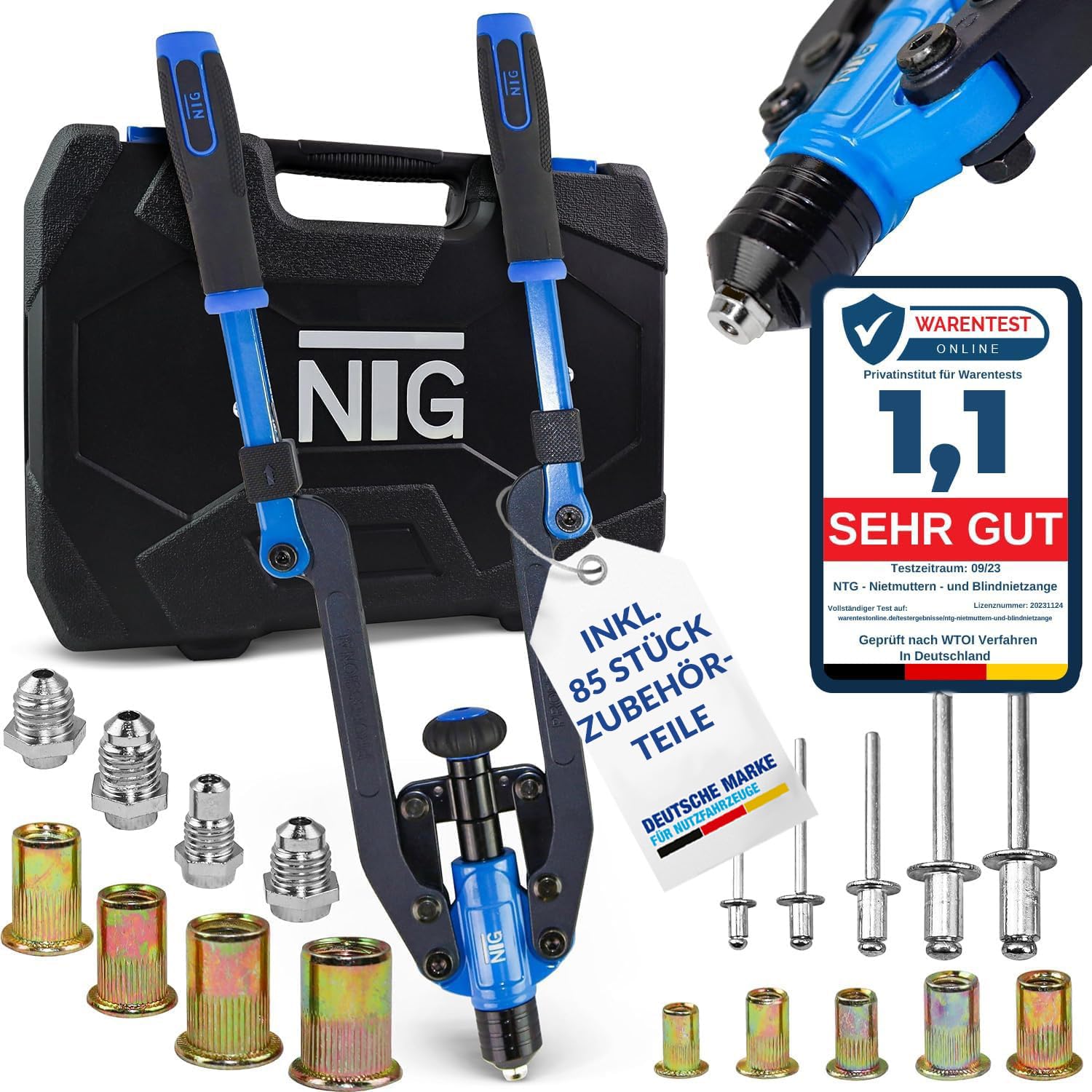 NTG Combination 2 in 1 Rivet Nut Pliers and Blind Rivet Pliers Rivet Nut Tool Riveting Machine Blind Rivet Pliers for Blind Rivets and Rivet Nuts