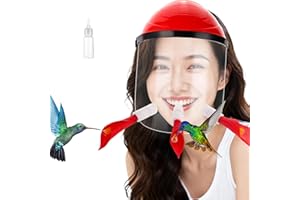 HSEONEJIA Hummingbird Feeder Hat, Outdoors Hummingbird Feeder Mask with 3 Feeding Ports (1PCS)
