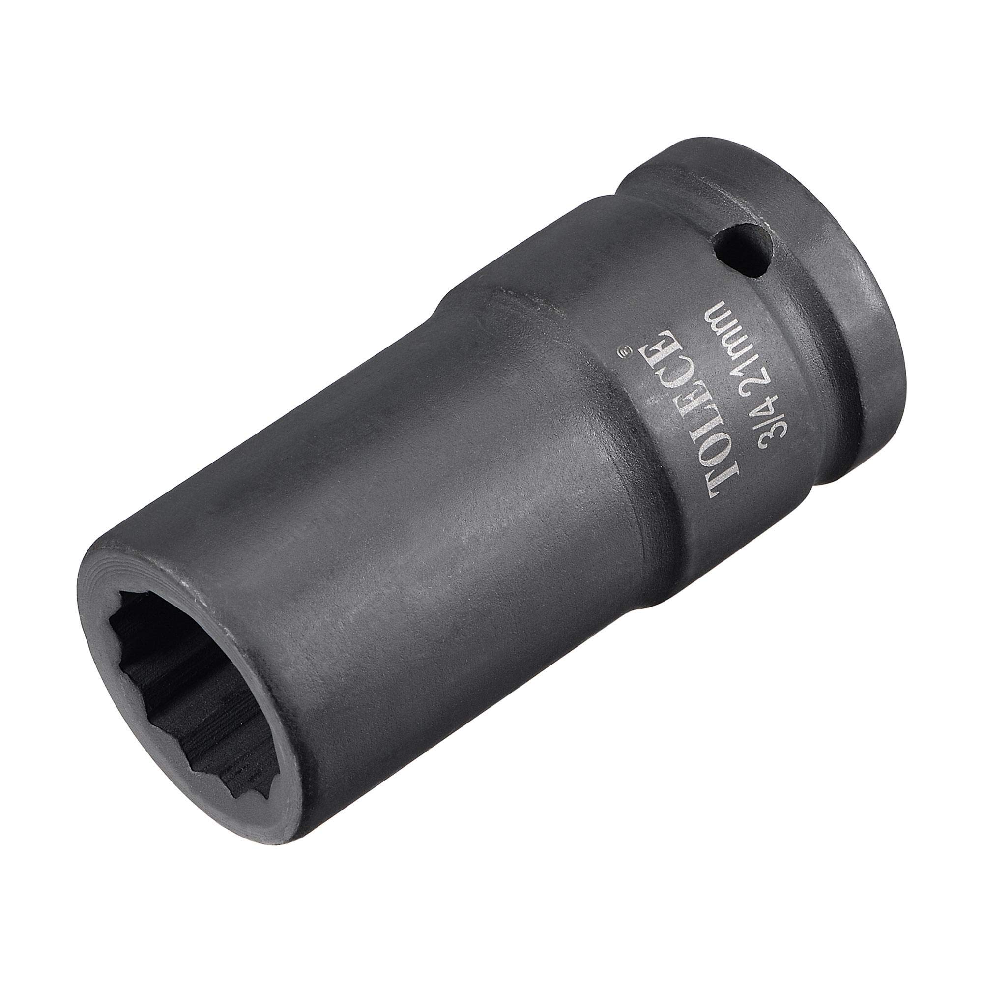 sourcing map 3/4-Inch Drive 21mm 12-Point Deep Impact Socket, CR-MO Steel 78mm Length, Metric Sizes
