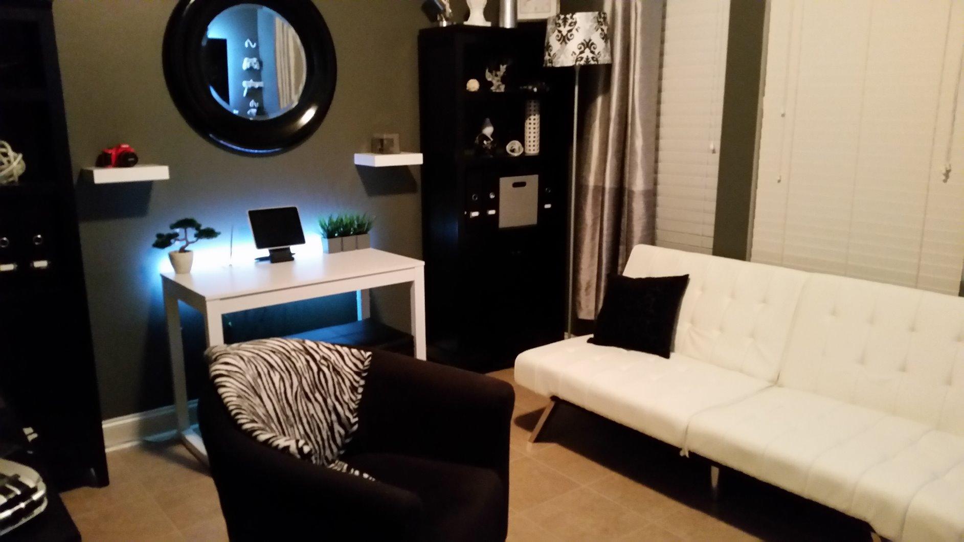 30/mo Finance DHP Emily Futon With Chrome Legs, Black Faux Leather Buy Now, Pay Later