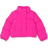 Amazon Essentials Girls and Toddlers' Cropped Full-Zip Puffer Jacket (Quilted Matte or Sherpa Fleece)